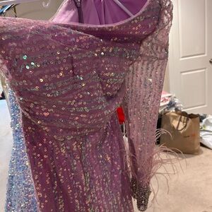 Rachel Allan Purple Sequin Jumpsuit